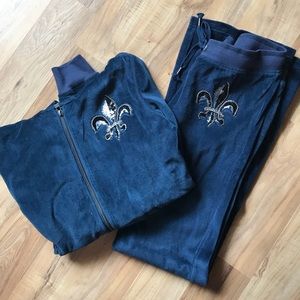 Miss Me Navy velour jacket and pants set